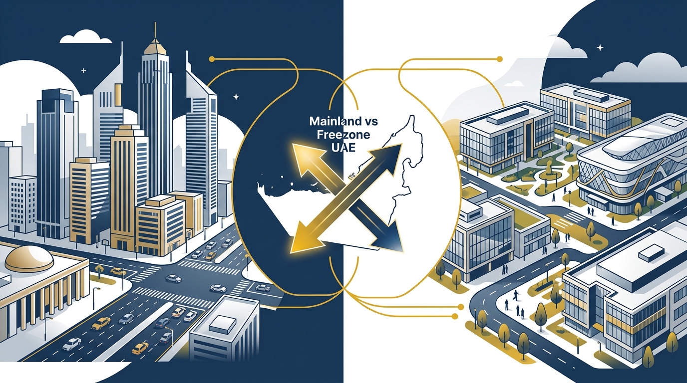 Mainland vs Freezone Company Formation in UAE — Full Comparison